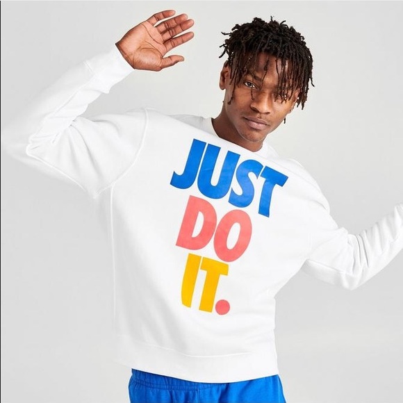 nike just do it white sweatshirt